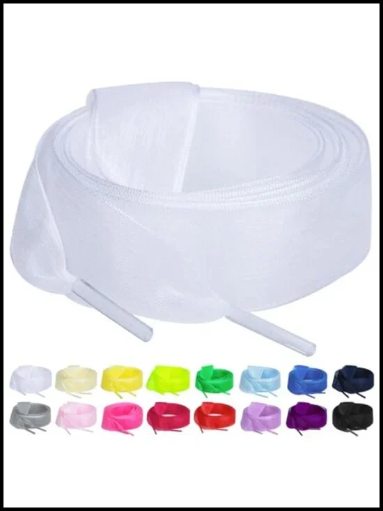 Satin Ribbon Shoelaces 2CM Wide - Replacement Laces for Sneakers