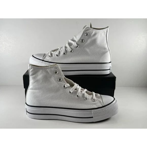 Converse All Star Lift High Top Sneakers Women Size‎ 7.5 White/Black 560846F
