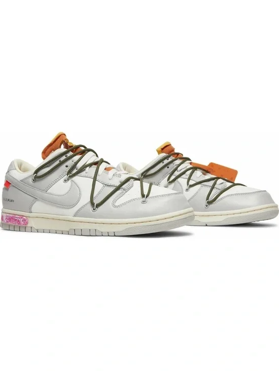 Nike Off-White Dunk Low Lot 22 of 50 Sail Grey DM1602-123 Size 5.5W / 4Y Auth