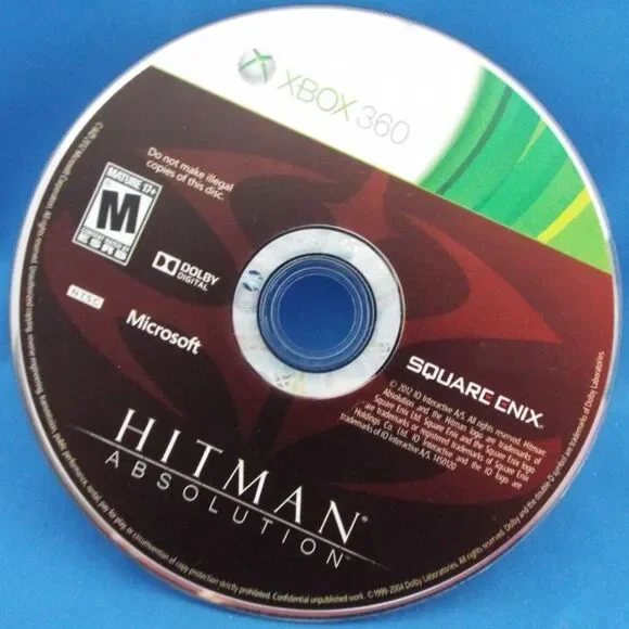 Hitman Absolution Microsoft XBOX 360 2012 Loose Disc Square Enix