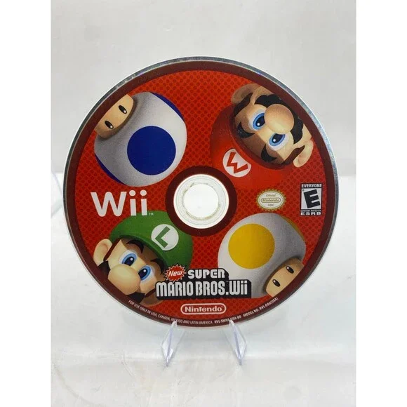 Nintendo Wii New Super Mario Bros Disc Only Cleaned & Tested