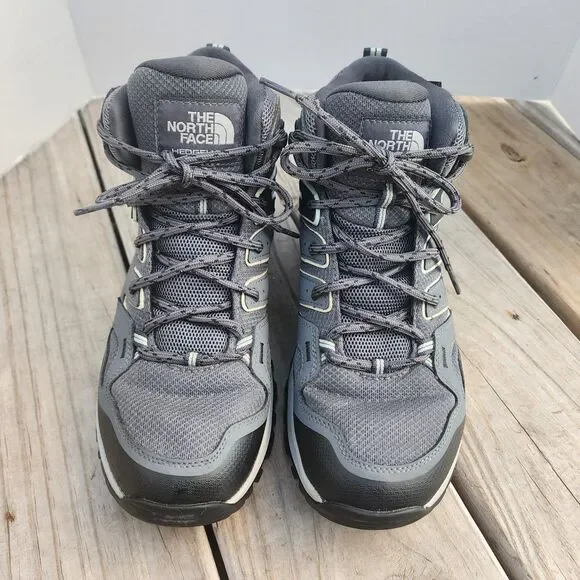 The North Face Womens Gray Hedgehog Fastpack II Mid Waterproof Hiking Shoes Sz10
