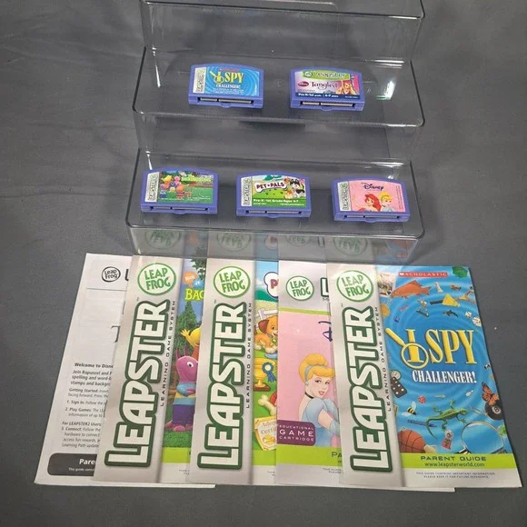 LeapFrog Leapster Game 5 Pc Disney Princess Tangled I Spy Backyardigans PetPals