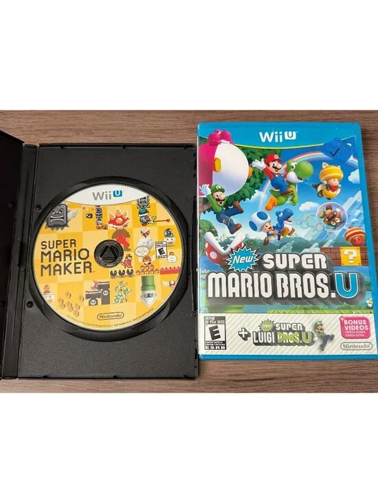 Nintendo Wii U 2 Game Lot Bundle: Super Mario Maker & Super Mario 3D World