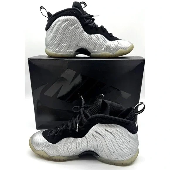 Nike Little Posite Pro GS Metallic Silver Black 644792-007 Youth US 7Y EU40