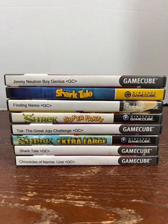 Nintendo GameCube Game Lot - Jimmy Neutron Shark Tale Shrek Super Party Finding