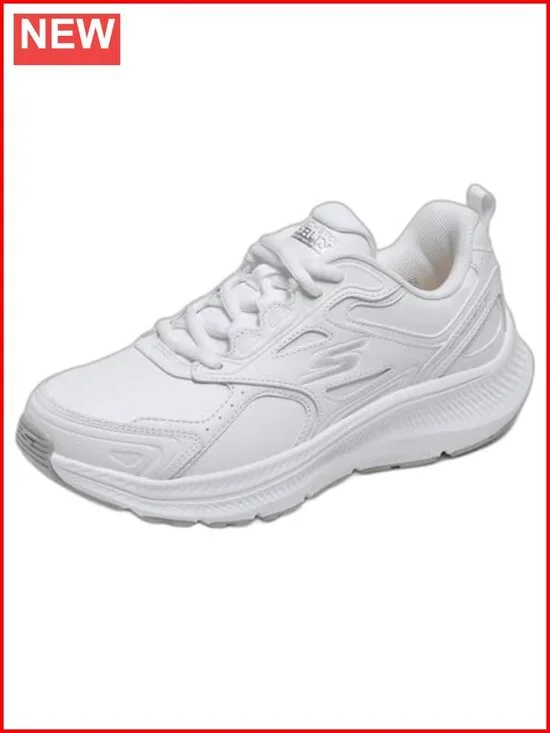 Perforated Leather Lace-Up Trail Running Shoes for Women