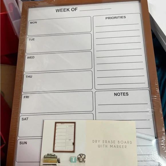 Brown Dry Erase Weekly Planner Board