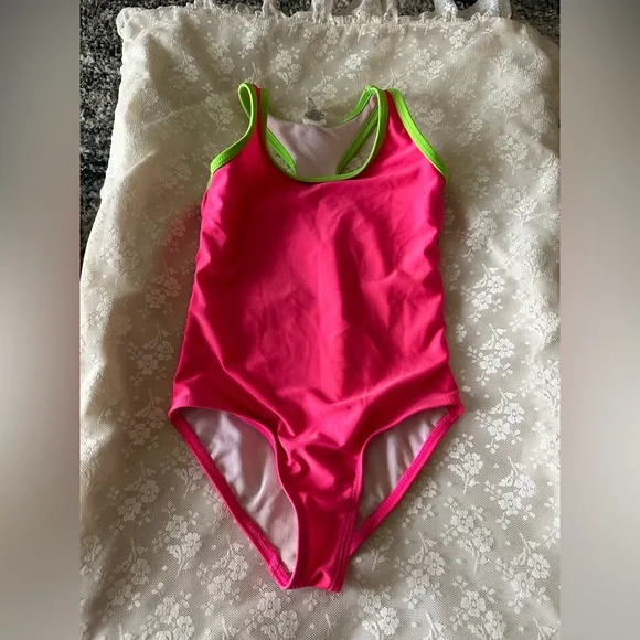 Bathing Suit OP Girls 4/5 Pre Owned pink/green