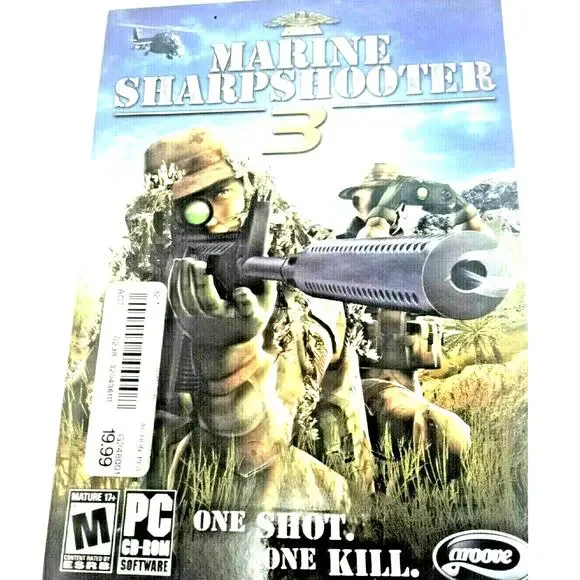 Marine Sharpshooter 3 PC Cd Rom Shooting Gun Military Game 2007 Mature