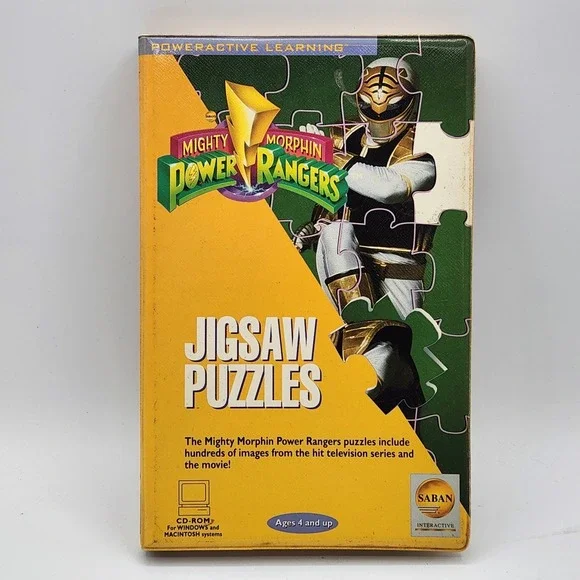 Mighty Morphin Power Rangers Jigsaw Puzzles CD-ROM 1995 Saban PC Mac‎