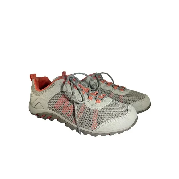 Merrell Womens Gray Coral Mesh‎ Lightweight Trail Hiking Shoes Sneakers