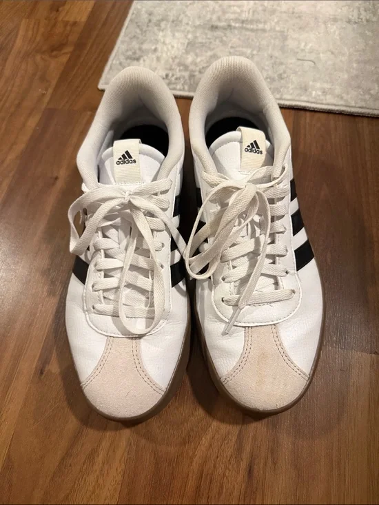 adidas White and Black Classic Low-Top Sneakers