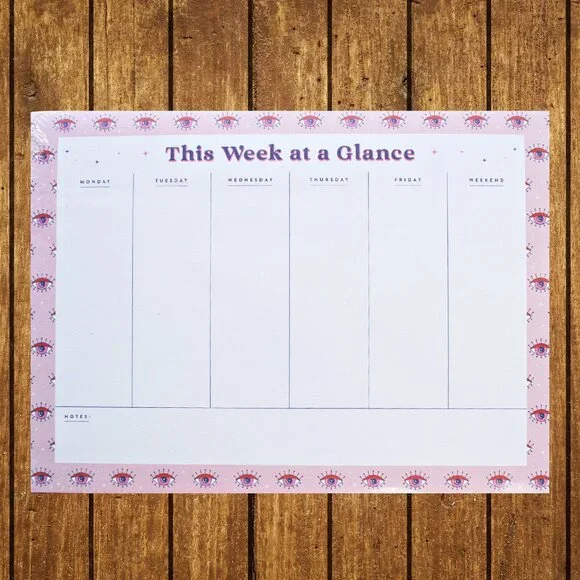 Weekly Planner Desk Pad Undated Weekdays Weekend Eye Protector Sealed Brand New