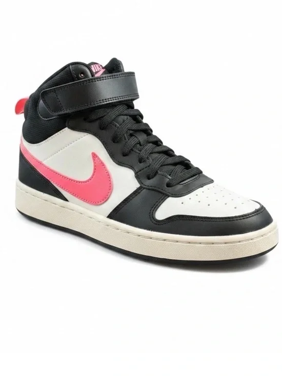 Nike Kids' Court Borough Mid 2 Pink Black White Size 7Y Youth