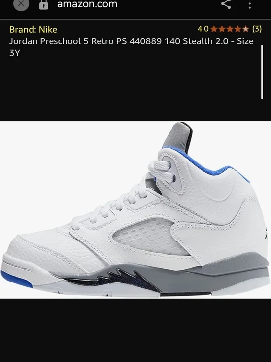 Nike Air Jordan Preschool 5 Retro White & Grey with Blue Accents