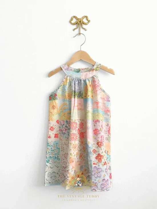 NWT Pretty Girls Floral Patchwork Dress Kids Beach Coverup Quick-Dry Summer 4-5T