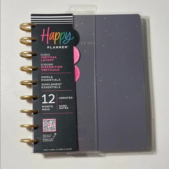 Happy Planner Gray and Gold Dotted Cover
