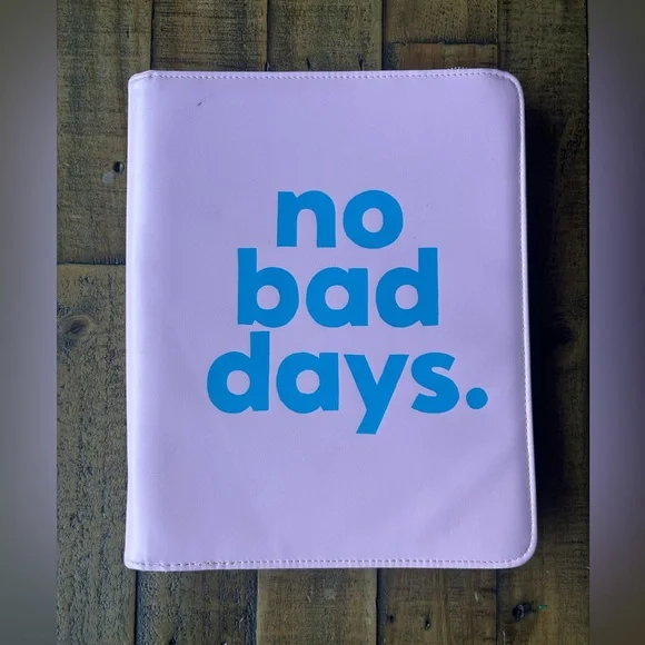 Ban.do Large Pink Planner with Blue Text With Zip Closure