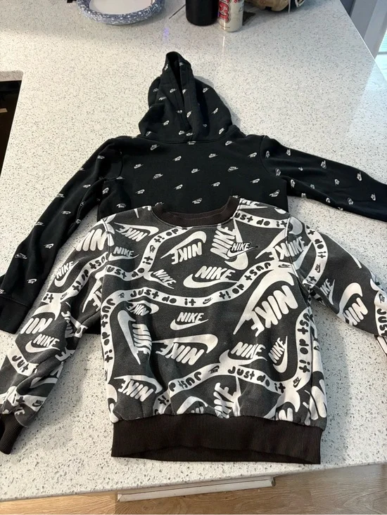 Nike Black & White Logo Crewneck Sweatshirt and hoodie