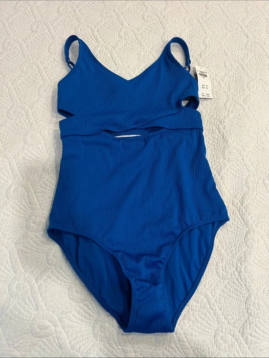 Kids Blue One-Piece Swim Suit with Cutout - Unbranded