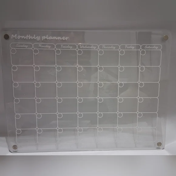 Clear Acrylic Monthly Planner Board