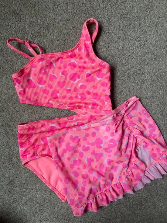 Girls Cat & Jack One Piece Swim with Skirt