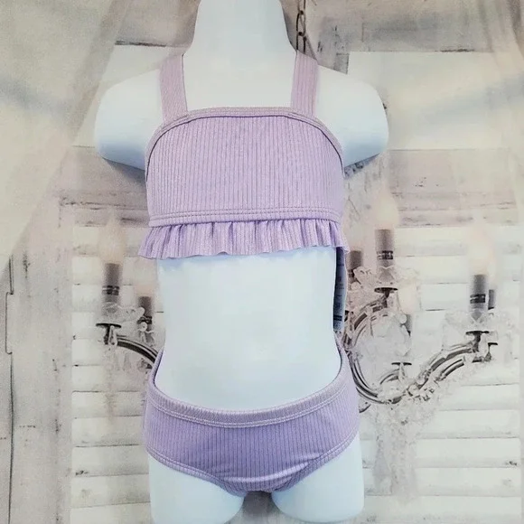 Baby Girls Lavender Two Piece bikini Summer Swimwear Swimsuit
