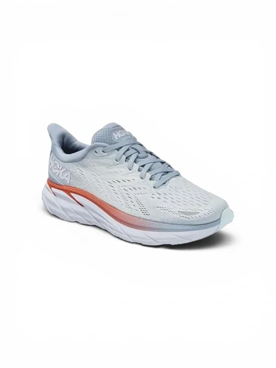 Hoka Women's Blue Fog Plein Air Running Shoe with Coral Stripe size 9