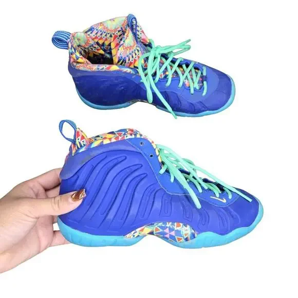 Nike Little Posite One Kaleidscope Blue Sneaker Size: 4Y