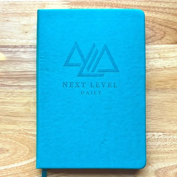 Next Level Undated Daily Planner, Faux Leather, Hardcover, Teal, 8.5 x 6”