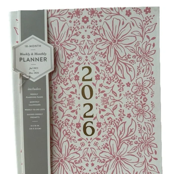 Eccolo Planner 2026 12-Month Weekly & Monthly Planner 10x8” Ivory