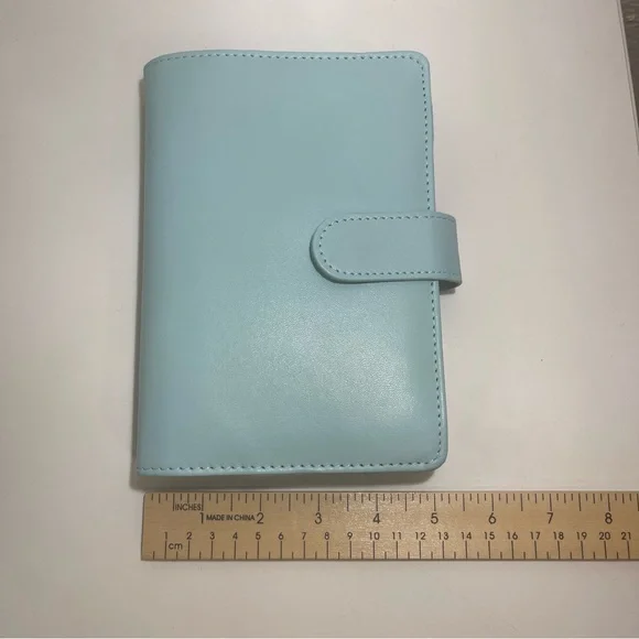 Light Blue PU Leather Binder Planner
