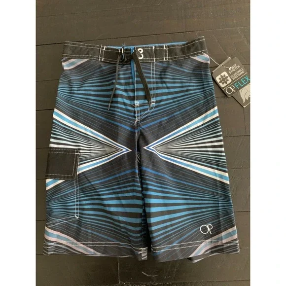 NWT Boys Ocean Pacific OP‎ Flex Boardshorts M 8 (Z21) 0226
