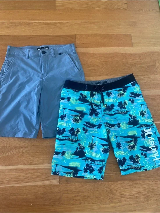 Hurley Teal & Black Tropical Hybrid Board Shorts
