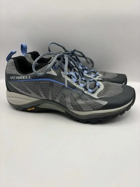 Merrell Siren Edge 3 Hiking Gray And Blue Sneakers Women Size 8.5