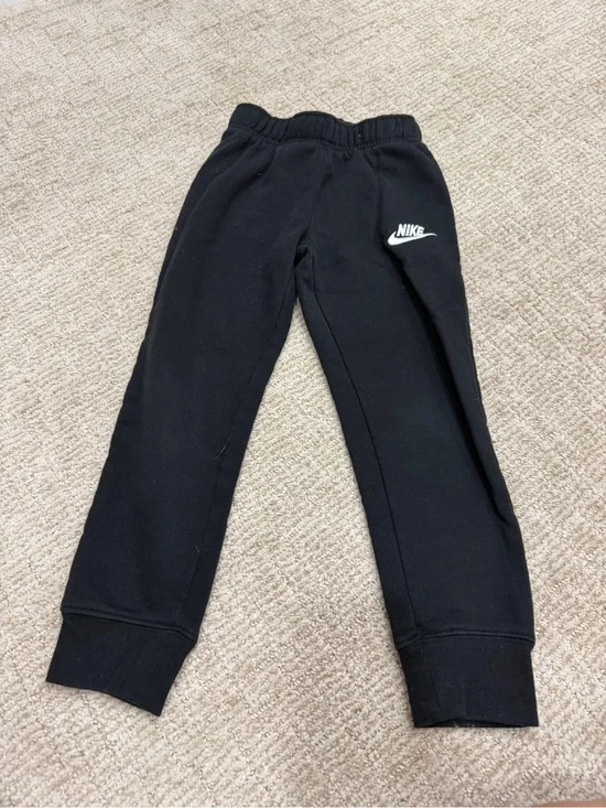 Nike Kids Black Joggers with White Logo