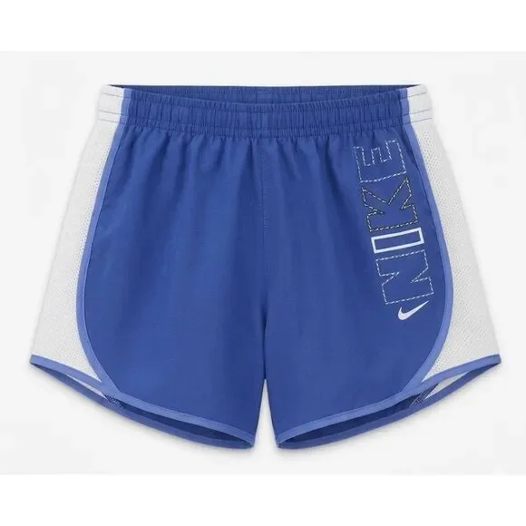 #605.  Nike GIRLS YOUTH Game Royal/White Tempo Dri-FIT Running Shorts