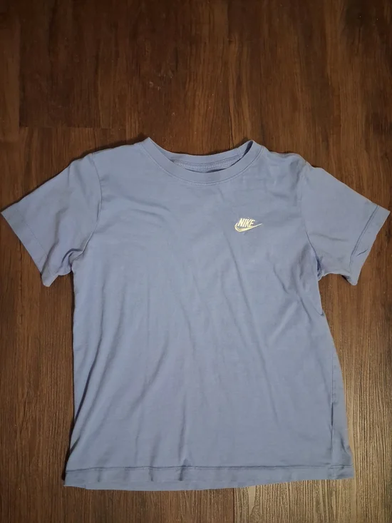 Nike Blue Short Sleeve Tee with White Logo 100% Cotton