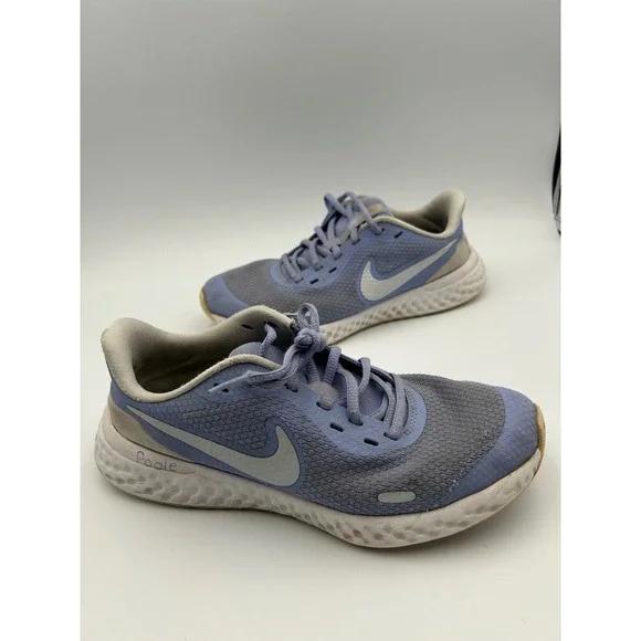 Nike Revolution 5 Purple Grey Running Shoes BQ5671-500 Kids Size 5Y Womens 6.5