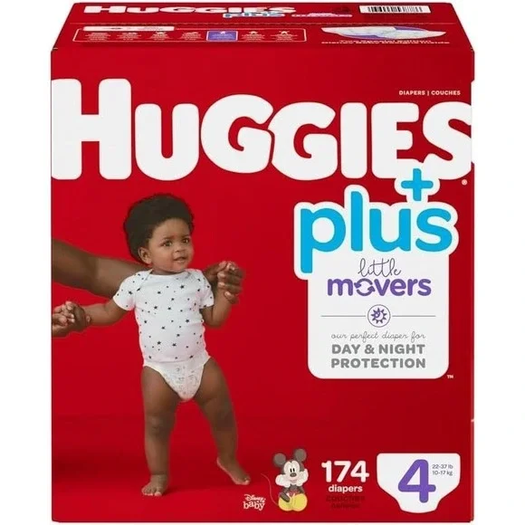 Huggies Little Movers Plus Diapers, Size 4 (174-Count)