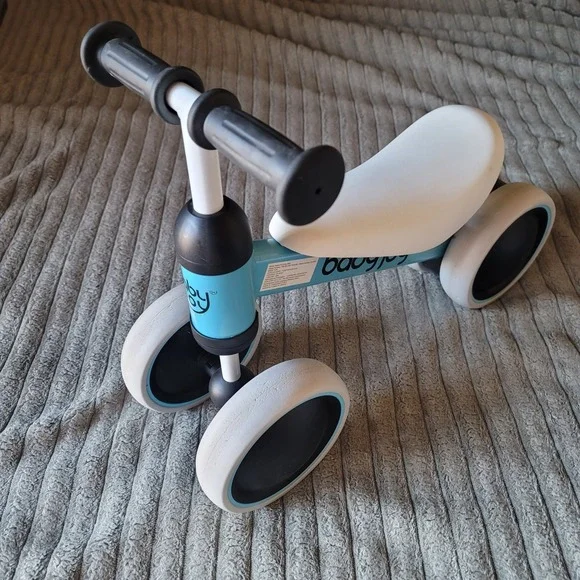 Baby Joy Baby Balance Bike 4 Wheels Walker No-Pedal Toddler Gift Toys Rides Blue
