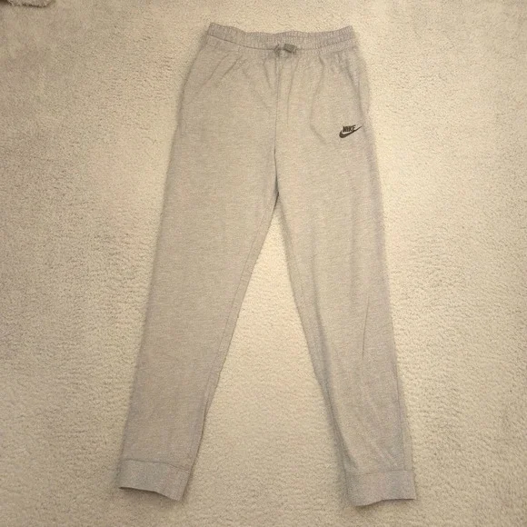 Nike Sweatpants Youth XL Gray Fleece Joggers Elastic Cuff Pockets Jogger Tapered