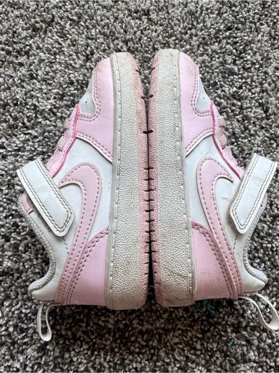 Nike Kids Pink and White Velcro Casual Sneakers