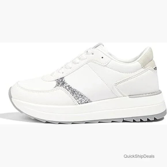 Platform Sneakers with Mesh Upper and Polyurethane Outsole