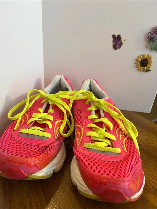 Saucony Hot Pink and Neon Yellow Women's Running Shoes