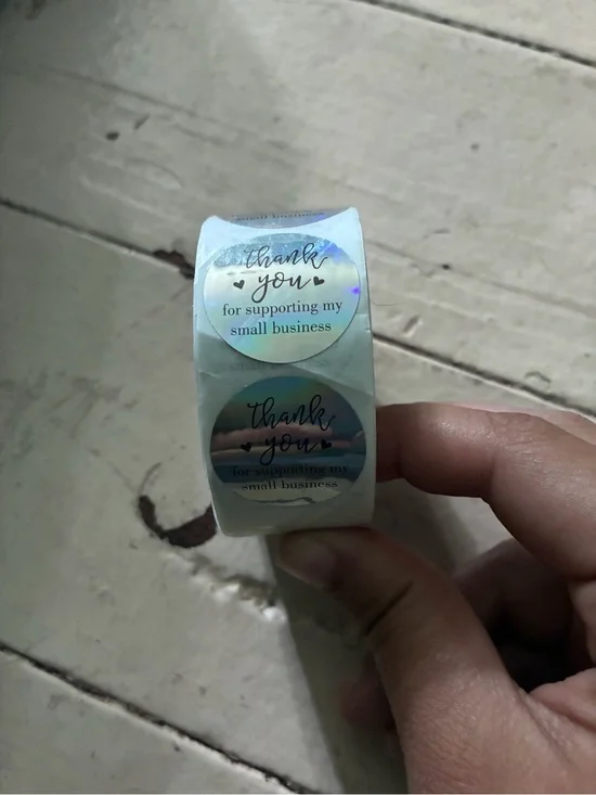 1 Roll 500 Holograph Thank You For Supporting My Small Business Stickers 1