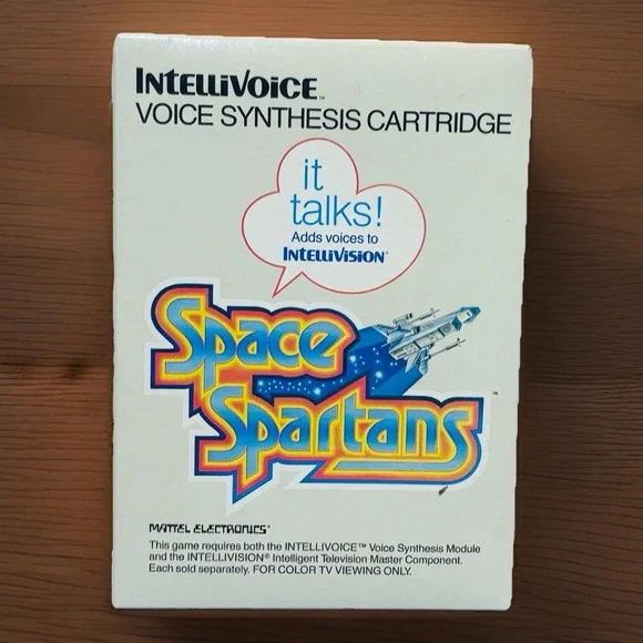 Space Spartans Voice Synthesis Cartridge Intellivision Video Game In Box Manual