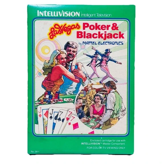 Intellivision Las Vegas Poker & Blackjack Video Game Mattel Electronics 1979 Box