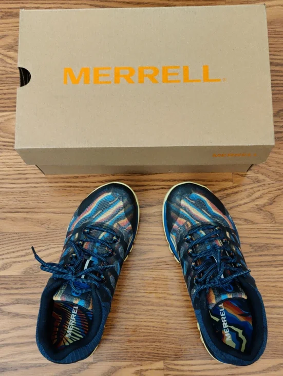 Merrell Women's Multicolor Trail Runners - Blue/Orange Accents